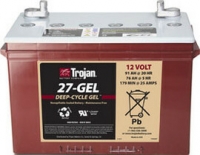 Trojan 27-Gel Deep Cycle Blei Batterie, 12V 91Ah, mit Rundpol und Bohrung 8,5mm