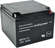 Multipower MP24-12, 12V 24Ah AGM Bleiakkumulator, VdS geprüft