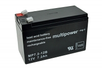 Multipower MP7,2-12B, 12V 7,2Ah AGM Bleiakkumulator, VdS geprüft