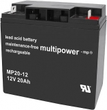 Multipower MP20-12A, 12V 20Ah AGM Bleiakkumulator, wartungsfrei