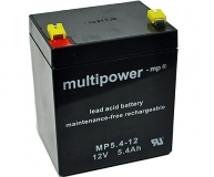 Multipower MP5,4-12, 12V 5,4Ah AGM Bleiakkumulator, wartungsfrei