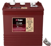 Trojan T-125 LPT Deep Cycle Batterie, 6V 240Ah, mit Gewindestift 5/16