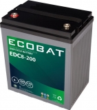 Ecobat EDC8-200, 8V 200Ah Blei AGM Batterie mit Innengewinde M8