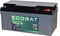 Ecobat EDC12-70, 12V 70Ah Blei AGM Batterie mit Innengewinde M6